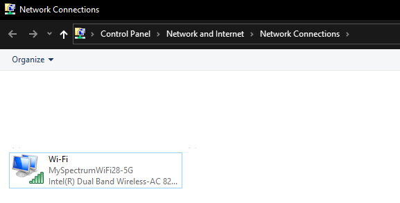 Screenshot: Right click on the Wi-Fi or Wireless Adapter